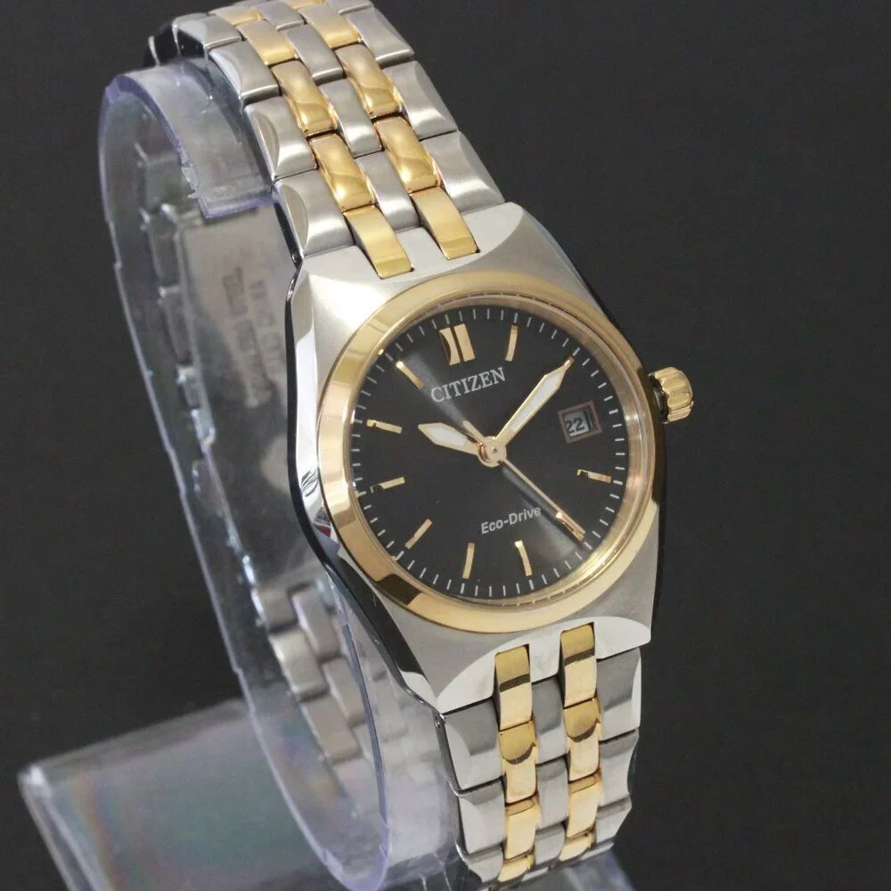 Citizen Eco Drive Ladies Corso Two Tone Black Dial 28mm